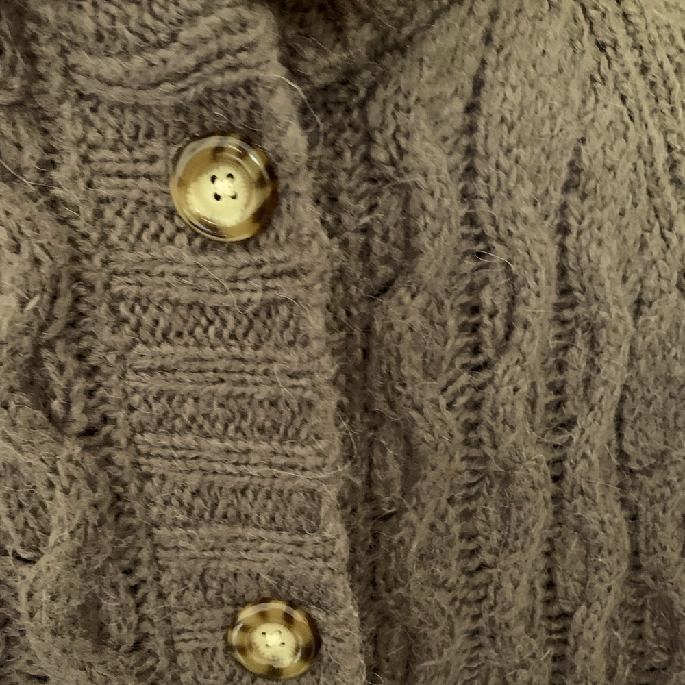 Cozy Brown Cable Knit Cardigan - Picture 7 of 15